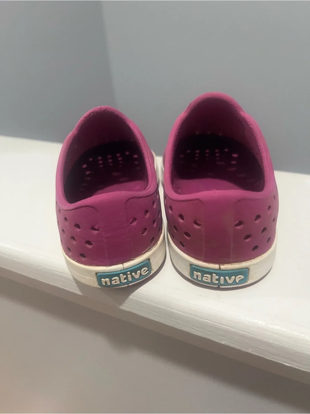 Native C7 Purple and Cream Kids Slip On Water Friendly Sneakers